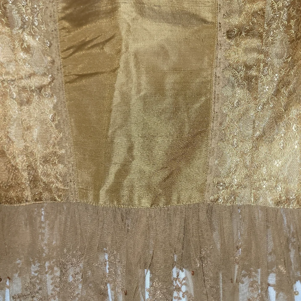 NWT Sandy Starkman Victorian Polyester Brocade Peplum Jacket Gold Womens Med - Picture 9 of 10